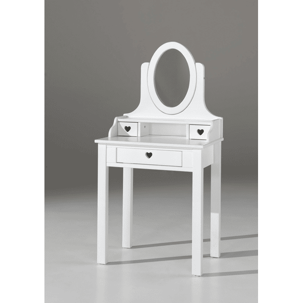 VIPACK Coiffeuse enfant Amori miroir bois blanc