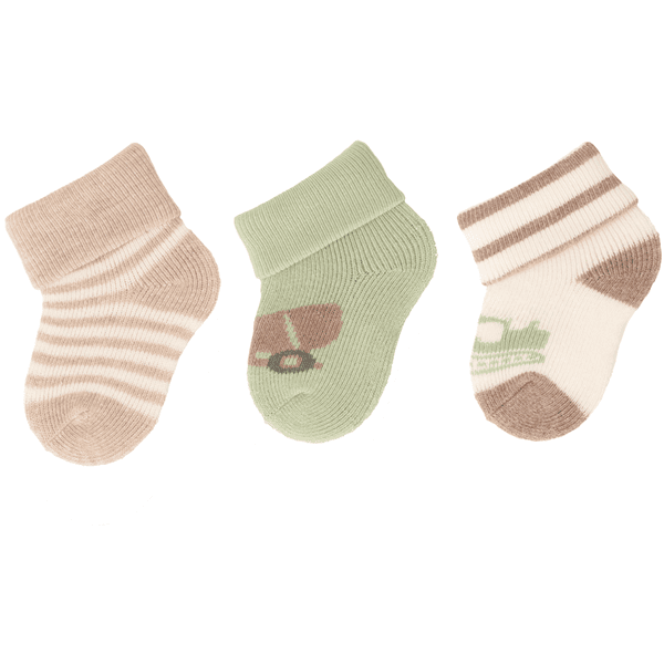 Sterntaler First socks 3-pack randigt beige melange 