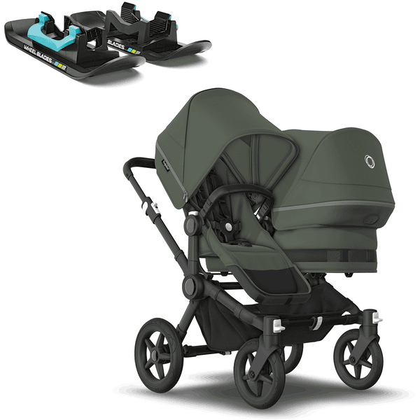 bugaboo Geschwisterwagen Donkey 5 Duo Complete Black Forest Green