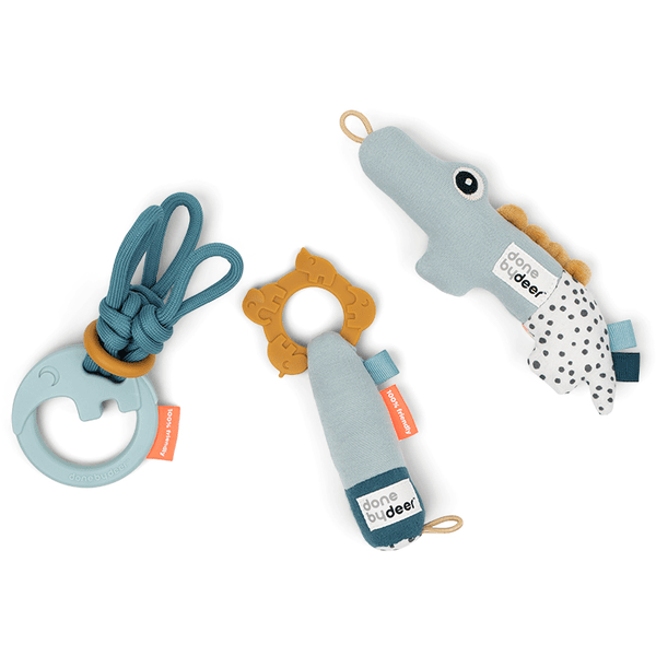 Done by Deer ™ Tiny toys Gift Set Hert friends - Blauw