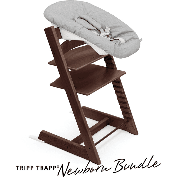 STOKKE® Tripp Trapp® Hochstuhl Buche walnussbraun inkl. Newborn Set™ Grey