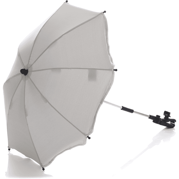 fillikid Ombrellino parasole con base ovale, argento/bianco