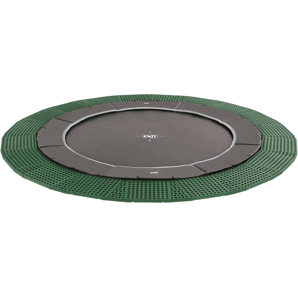 EXIT Dynamic ebenerdiges Trampolin ø 366 cm mit Freezone Sicherheitsplatten, schwarz