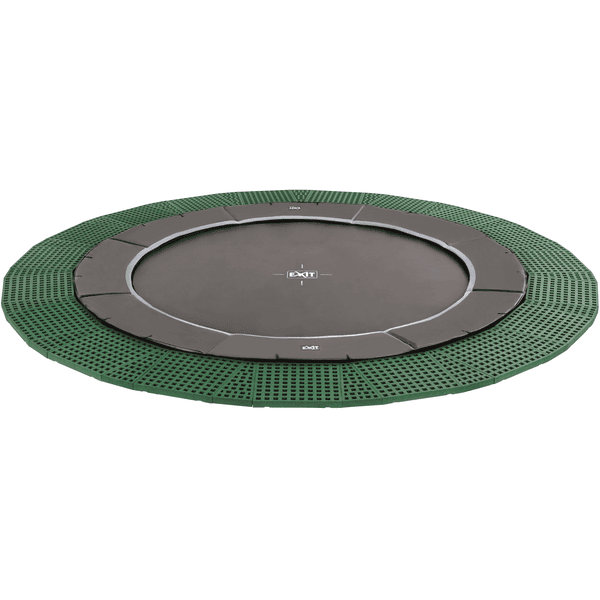 EXIT Dynamic gelijkvloerse trampoline ø 366 cm met Freezone-veiligheidspanelen, zwart