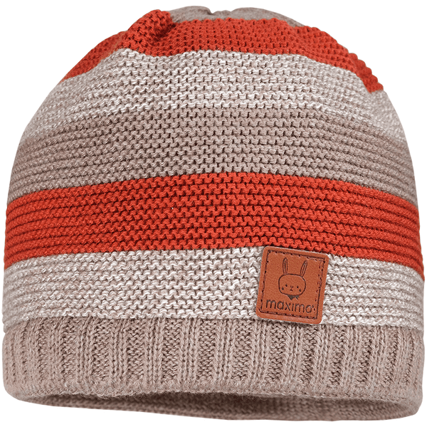 Maximo Beanie Blockringel braunmeliert/beigebraun