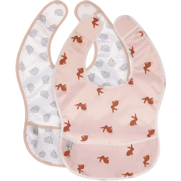 Lässig Bavoir bébé scratch récupérateur Little Forest lapin lot de 2