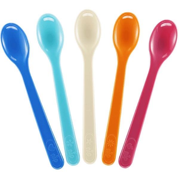 nip Set di 5 cucchiai per l'alimentazione di colore corto