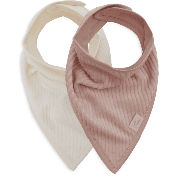 jollein Bandanalätzchen 2er-Pack Velvet Rib Wild Rose/Ivory