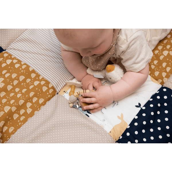 Ullenboom Coperta per bambini e materassino per box 120X120 cm Balene 