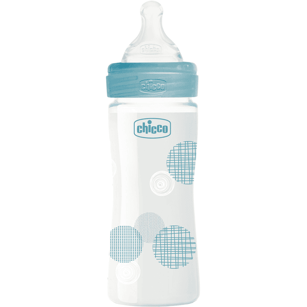 chicco Welzijnsglas 240ml, normale doorstroming, jongen, 0M+