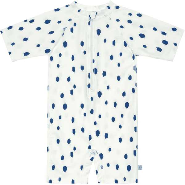 LÄSSIG Maillot de bain UV manches courtes points blanc bleu