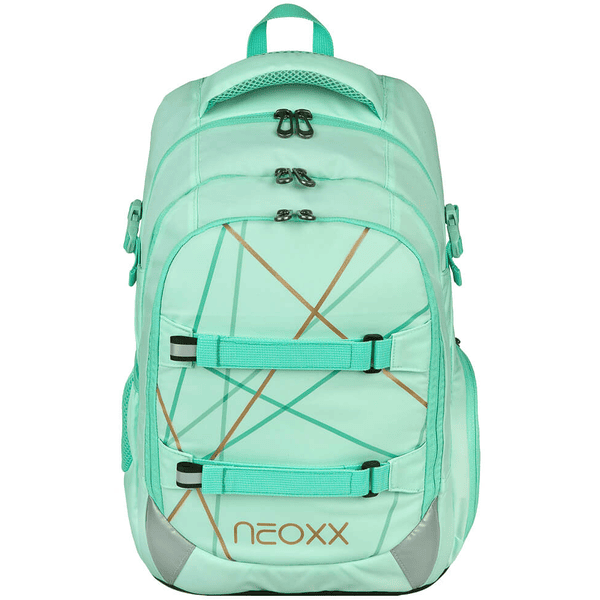 Active Mochila escolar neoxx Pro fabricada con botellas de PET recicladas, menta