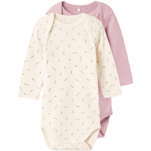 name it Pitkähihainen bodysuit 2-pack Butter cream 