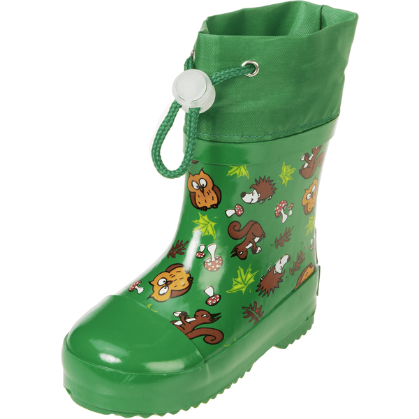 Playshoes botas de goma animales del bosque forrados de verde