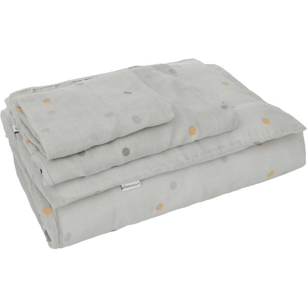 KINDSGUT Parure de lit enfant mousseline pois, gris clair 135x100 cm
