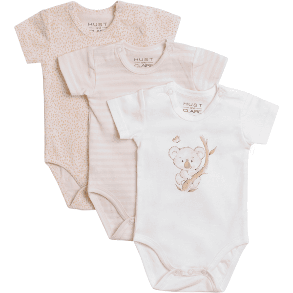 Body manches courtes Bati Skin chalk Hust &amp; Claire, paquet de 