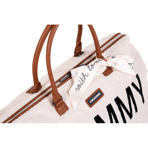 Mommy Bag Borsa Fasciatoio con Materassino in Camoscio e Dettagli Teddy  CHILDHOME - CH-CWMBBMR