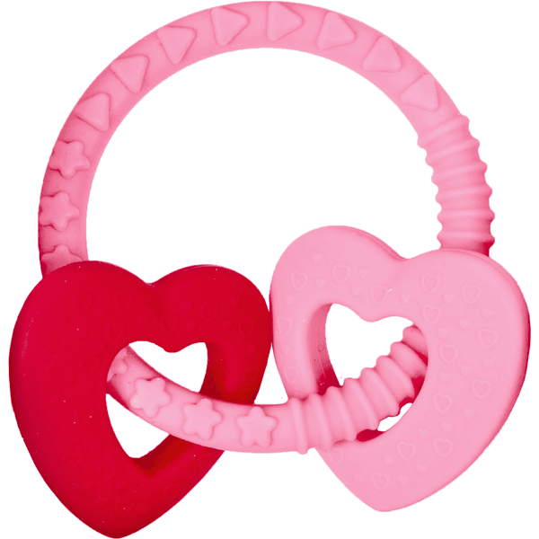 Coppenrath Beißring mit zwei Herzen rosa BabyGlück