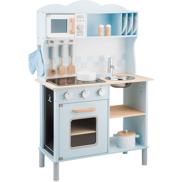 New Classic Toys Cuisine enfant Modern, plaque de cuisson bois bleu