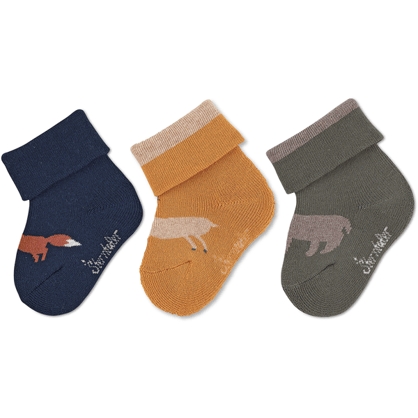 Sterntaler Lot de 3 chaussettes pour bébé Animaux de la forêt marine 