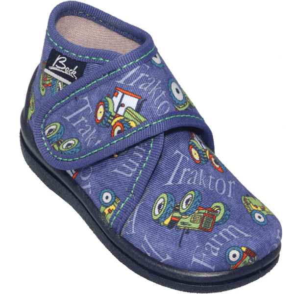 Beck Chaussons enfant scratch tracteur bleu roseoubleu