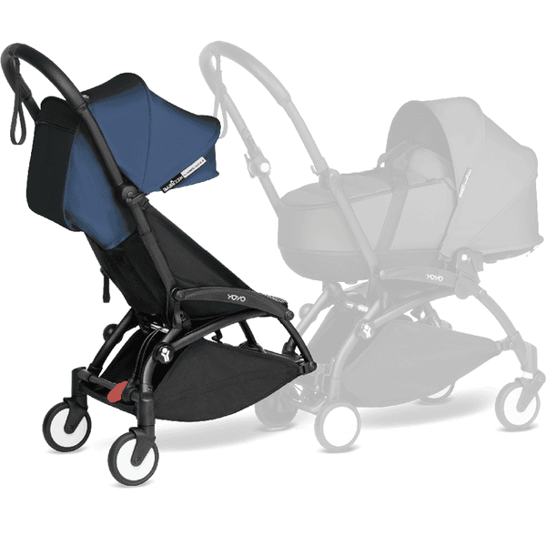 BABYZEN Kinderwagen YOYO 6+ connect White mit Textilset Air France Blue