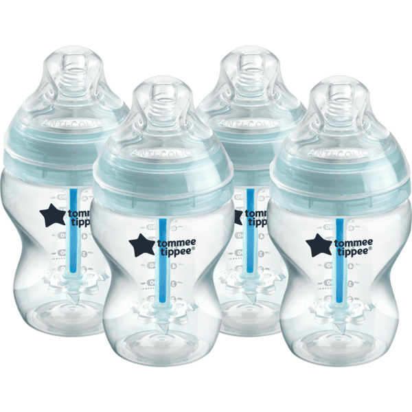 Tommee Tippee Babyfläschchen Advanced Anti-Kolik, Superweicher Sauger, 260ml, 4er Set