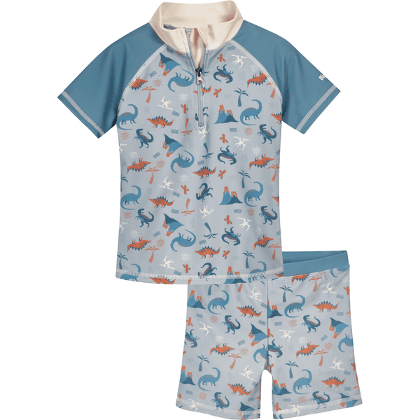 Playshoes UV-Schutz Bade-Set Dino allover blau