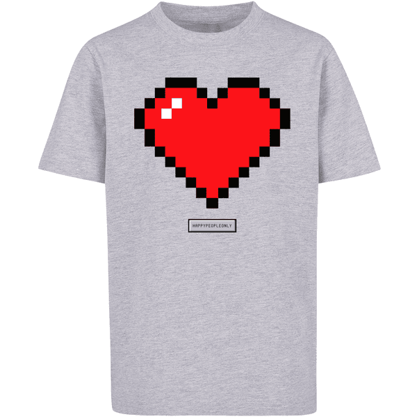 F4NT4STIC T-Shirt Vibes grey Herz People Happy heather Good Pixel