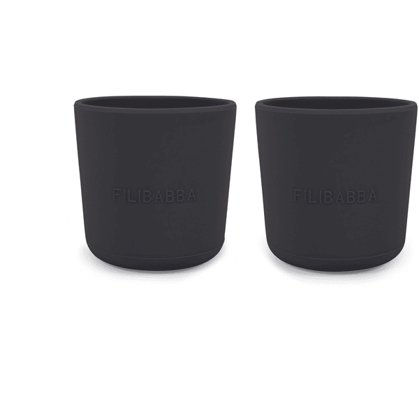 Filibabba Becher aus Silikon 2er-Pack, Stone Grey