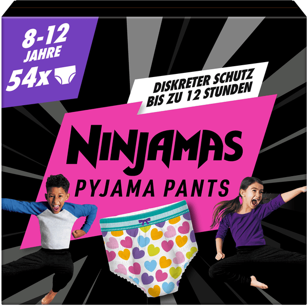 NINJAMAS Pyjama Pants Månedlig kasse til piger, 8-12 år, 54 stk.