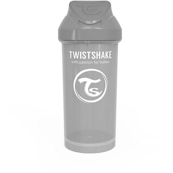 TWIST SHAKE  Butelka ze słomką 360 ml 12+ miesięcy, pastelowy szary