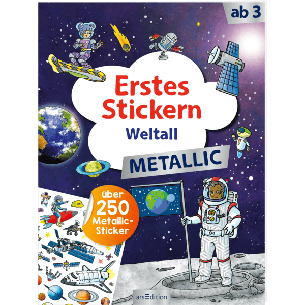 arsEdition Erstes Stickern Metallic – Weltall