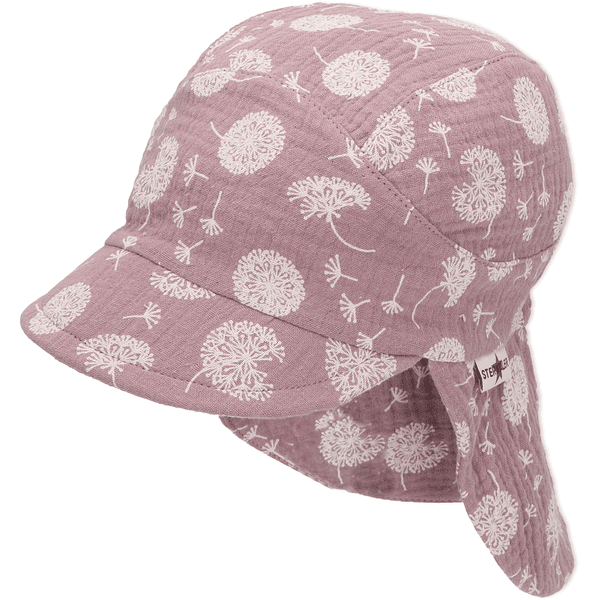 Sterntaler Gorra de pico con protección para el cuello de color morado diente de león