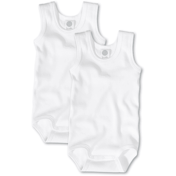 SANETTA Baby underarm bodysuit hvit -dobbel pakke-