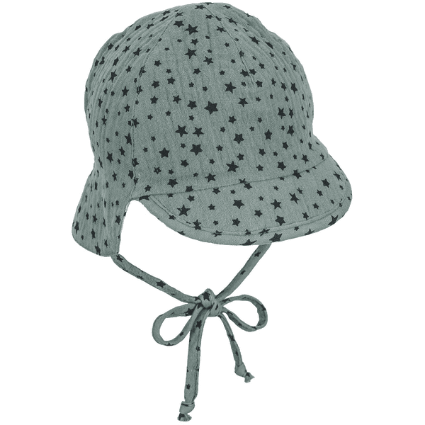 Sterntaler Cappello reversibile a punta con protezione del collo verde scuro