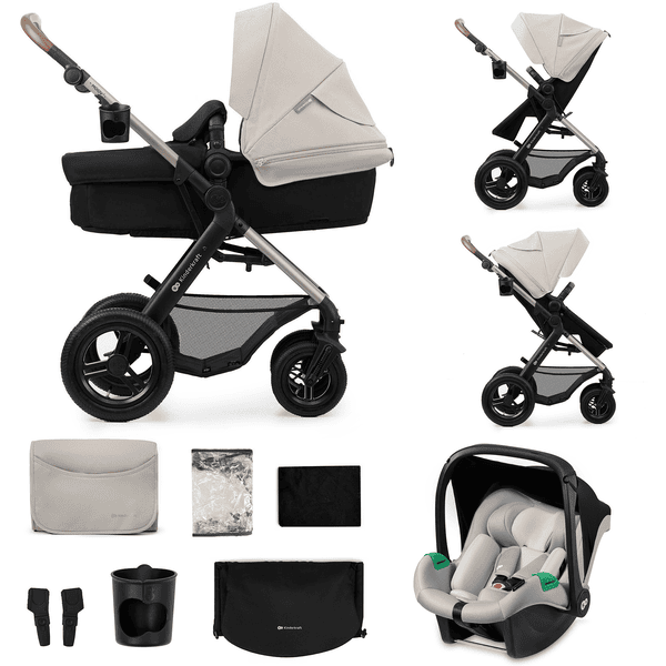 Kinderkraft Kombikinderwagen 4in1 MOOV2 Moonlight Grey AIR WHEELS