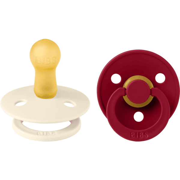 BIBS® Schnuller Colour Ivory/Ruby 6-18 Monate, 2 Stk.