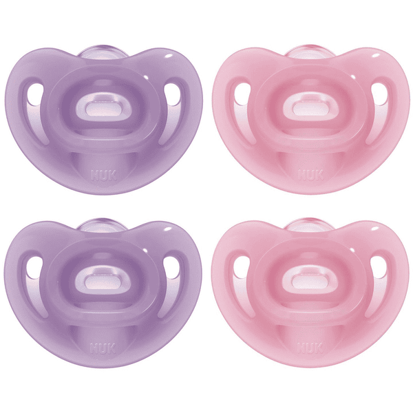 NUK Speen Sensitive Solid Silicone 0-6 maanden paars / roze