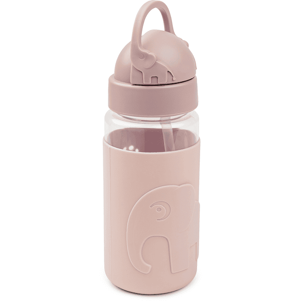 Done by Deer™ Trinkflasche Easy-grip mit Strohhalm, Elphee Rosa