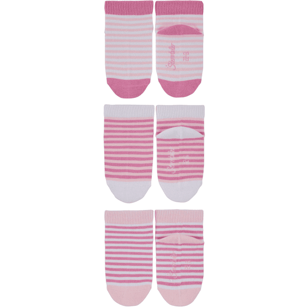 Sterntaler Sneaker-sukat 3-pack raidallinen vaaleanpunainen