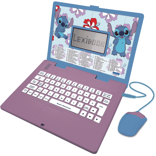 LEXIBOOK Disney Stitch tosproget laptop, engelsk og tysk