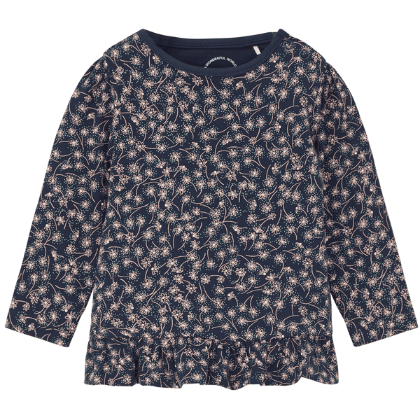 s.Oliver Langarmshirt Blümchen navy