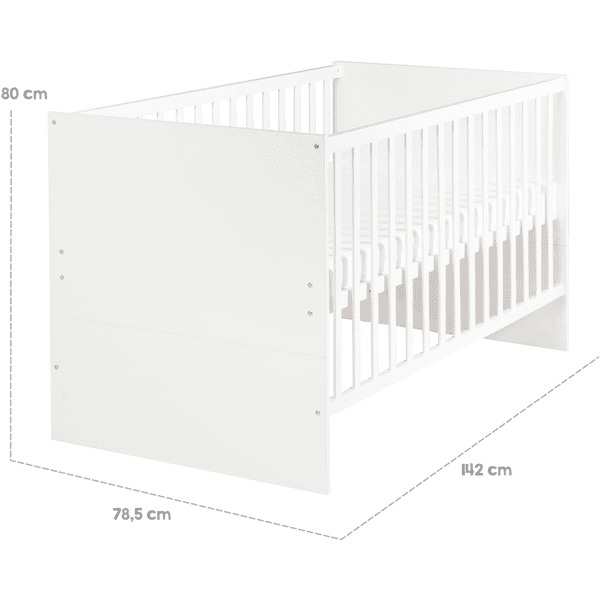 Roba Ensemble de Meubles pour Enfants Pia 2 Pièces Lit Bébé 70 X 140 cm  Commode à Langer Avec Approche à Langer Blanc