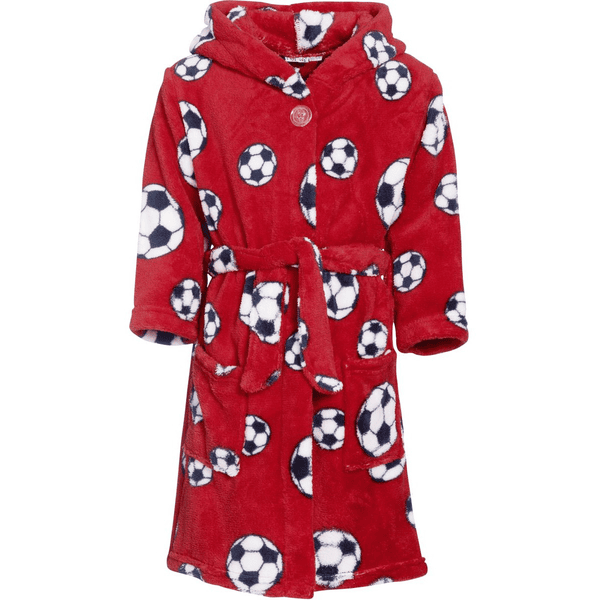 Playshoes Peignoir de bain enfant polaire football rouge