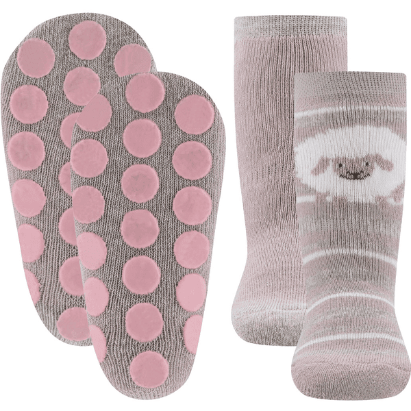 Ewers Skarpetki Stopper 2-pack rose smoke beige melange 