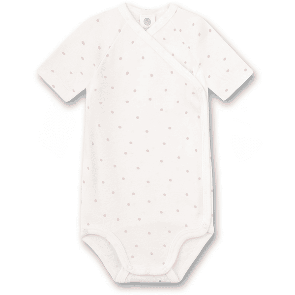 SANETTA Wickelbody kurzarm white pebble