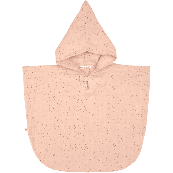 LÄSSIG peach Badeponcho til børn Muslin Dots rose