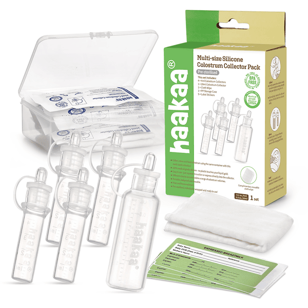 haakaa® Uppsamlingsset för råmjölk med 5 Mult i-Size sterilt förpackade