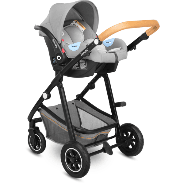 LIONELO Amber - Poussette bébé 3en1 - Jusqu'à 22Kg - Inclu nacelle, cosy,  siège auto, sac et accessoires - iSize - Lovin